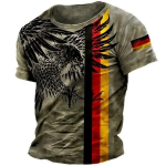 Saksamaa Kotkas MMA Segav&otilde;itluskunst 3D Muay Thai T-s&auml;rk Kikkpoksi Prindiga Vanaaegne Retro Treening Kiiresti Kuivav Mehed Naised Unisex L&uuml;hikeste Varrukatega &Uuml;mara Kaelusega L