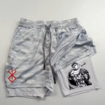 Berserk Muay Thai Kick Boxing UFC MMA Segakunstide Segav&otilde;itluskunst P&uuml;ksid Anime Mehed Naised Unisex Kahekihilised Kiiresti Kuivavad Hingavad Sportlikud J&otilde;usaal Fitness Treening M