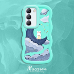 V&auml;rvitud muster Big Wave Edge pehme silikoon materjal Macaron telefoni &uuml;mbris p&otilde;rutuskindel kaitsev kummist korpus OnePlus Vivo Motorola Moto jaoks Vivo Y16 roosa