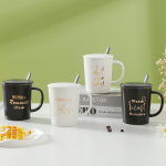 Inglise Majapidamise Lihtne Komplekt Kruus Kaane ja Lusikaga Keraamiline Tass &Otilde;pilase Katkine Veetass Ins Tuule Tass Kingitus 350ML