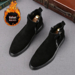 Meeste Briti stiilis seemisnahast Chelsea saapad - S&uuml;gis/Talv Ehtsast nahast sametvoodriga Martini saapad Size 42