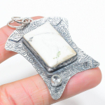 Howlite Jasper, White Topaz 925 Sterling Silver Gift Pendant 2.68 s3k53