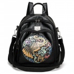 Naiste tikitud seljakott, mitmeotstarbeline nahast seljakott, &otilde;pilase koolikott pruun