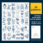 Veekindlad ajutised t&auml;toveeringukleebised, kehakunsti &uuml;lekandega, koomiksikujundusega, kauakestvad k&auml;et&auml;toveeringud, 30 mustrit 30 patterns