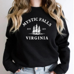 Mystic Fallsi dressipluus Vampire Diaries Inspired Crewneck dressipluus Unisex pikkade varrukatega pullover Salvatore Brothersi kampsuntopid S must