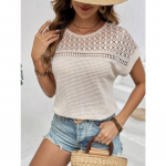 VEZFAA naiste moe vabaaja suve kevade &uuml;hev&auml;rvilise tr&uuml;kiga l&uuml;hikeste varrukatega O-kaelusega pluusid ja s&auml;rgid S