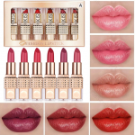 6 v&auml;rvi s&auml;delev huulepulk veekindel kauap&uuml;siv teemant p&auml;rlmutter metallik huulepulk must huulel&auml;ige naiste huulte meik kosmeetika A