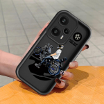 Pehme silikoonist ruudukujulise redeliga printimismustriga telefoni korpus, t&auml;iskaanega kaamera p&otilde;rutuskindel kaitse kummist &uuml;mbris Xiaomi Redmi jaoks Redmi Note 13R 5G must