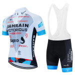 2025 Jalgrattas&otilde;idu Jersey Komplekt Team Bahrain Victorious Valge Suvine Jalgrattariietus Meeste Komplekt Maanteeratta S&auml;rk &Uuml;likond Jalgratta Traksikud 4XL