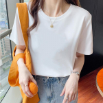 VEZFAA Naiste mood vabaaja suve kevadised l&uuml;hikeste varrukatega O-kaelusega pluusid ja s&auml;rgid S