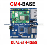 Raspberry Pi CM4 baasplaat USB 3.0, kahe gigabitise Etherneti ja 5G/4G laiendusega. Waveshare