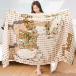 80x160cm Armas Multikakujuline Puuvillane Gaasiga Vannir&auml;tik, Jacquard Loomamustriga Superimav Pehme Mugav Suur R&auml;tik K&otilde;ikideks Hooaegadeks Koduseks Kasutamiseks Rabbit