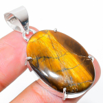 Tiger Eye Handmade 925 Sterling Silver Jewelry Pendant 1.65 e7j80