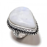 Rainbow Moonstone Handmade 925 Sterling Silver Jewelry Ring Size 9 l7g96