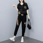 2025 Plus Size Stylish & Youthful Summer Two-Piece Casual Sports Suits for Women: Loose Fit, Slimming Design 4XL