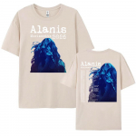 Alanis Morissette 2025 maailmaturnee T-s&auml;rk L&uuml;hikeste varrukatega O-kaelusega Naiste/Meeste T-s&auml;rgid T&auml;navamood Hip Hop Unisex Puuvillased Topid M
