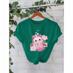 YYFS naistemood vabaaja suve kevadised l&uuml;hikeste varrukatega O-kaelusega pluusid ja s&auml;rgid S