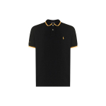 Polo Ralph Lauren SS22 Logoga tikitud triibulise kraega l&uuml;hikeste varrukatega polo s&auml;rk Meeste polo s&auml;rgid Must 710857273-001 XS