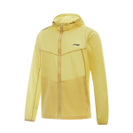 Li Ning Lauatennise Seeria UV-kindel Vett h&uuml;lgav Kapuutsiga Jakk Unisex Jakk Parafiin-Kollane AFDV263-1 XL