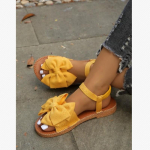 Naiste stiilsed roosad lipsuga lamedad sandaalid - Kerged, vabaaja suvejalatsid elastikpaelaga, peales&otilde;idetava disainiga ja mugava kummist tallaga 39