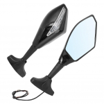 2 tk LED-i tahavaatepeegli modifitseeritud mootorratta peegli lambikate koos tulega (must) must