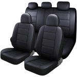 Luksuslikud PU-nahast auto universaalsed autoistmekatted salongitarvikud t&auml;iskomplekt mustad autoistmepadjakatted auto istmekaitse katted 11PCS