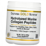 H&uuml;drol&uuml;&uuml;situd MereKollageeni Peptiidid, Hydrolyzed Marine Collagen Peptides, California Gold Nutrition (68427002) 200g Unflavored