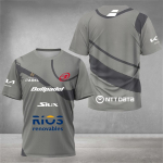 Quick Dry hingav Padel Tennise f&auml;nnid T-s&auml;rk Meeste tennise treening l&uuml;hikeste varrukatega riided suvised 3D-printidega O-kaelusega T-s&auml;rgid Top 2XL