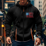 Meeste sportlik vabaaja kapuuts, kardigan, lukuga, mitme taskuga kapuuts XXL