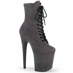 20CM Stiletto Pole Dance Saapad - Sinised ja Hallid Suede Platvormiga Pahkluusaapad, Seksikad &Uuml;mara Ninaga Esitussaanid Klubi, Lava & Pole Dance'i jaoks 34 hall v&auml;rv