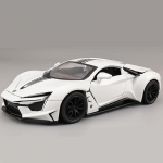 1:24 Lykan Hypersport Sulamist Sportauto Mudel Valatud Metallist V&otilde;idus&otilde;iduk Auto Mudel K&otilde;rge Simulatsioonheli ja valgusega Laste M&auml;nguasi Kingitus valge