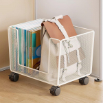 File Organizer on Wheels for Office Supplies with Mesh Hanging Files