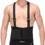 20x105cm Working Lumbar Lower Back Brace Support Belt w/ Adjustable Straps Black