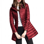 Naiste kapuutsiga tepitud mantel pikkade varrukatega talvine soe t&otilde;mblukuga Midi pikkus v&auml;lisr&otilde;ivaste jope L