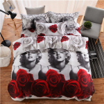 3d Panda loomade voodipesukomplekt, kaheinimesevoodiga voodipesu komplekt EU single(135x200cm)