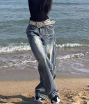 2000. aasta 2000. aastate vintage kottis teksad, naine, Harajuku t&auml;navar&otilde;ivad, suured teksap&uuml;ksid, korea stiilis Gyaru grunge hiphopip&uuml;ksid XXL