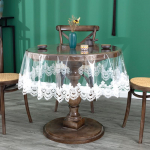 L&auml;bipaistev PVC tikitud pitsist laudlina - Pehme, langev &uuml;mmargune s&ouml;&ouml;gi- v&otilde;i kohvilaua kate Round Diameter 150 cm (Including Lace Tablecloth)