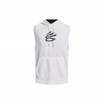 Under Armour Curry Seeria &Uuml;hev&auml;rviline Paelaga Pehme Kapuutsiga Varrukateta Korvpallivest Meeste Vestid Valge 1374301-100 XXL