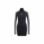 Adidas Originals Spice Girl Sarja Kolme Triibu Logoga Tikitud Seljata K&uuml;lgeliibuv K&otilde;rge Kaelusega Pikkade Varrukatega Kleit Naiste kleidid Must IV9333 M
