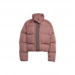 Adidas Originals V&auml;rviliste Plokkide Triibuline L&otilde;tv Seisukrae L&uuml;hike Puhverjakk Naistele &Uuml;ler&otilde;ivad Helepruun Punane HK5237 XXL