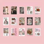 Oliivipidu Vintage Foto Taustapaber Postkaart 60-leheline Fotoraamatu Komplekt, Roosa, 1 Komplekt