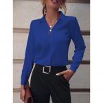 Commuter naiste pluusid Mitmek&uuml;lgsed lihtsad &uuml;hev&auml;rvilised s&auml;rgid pikkade varrukatega keskmise pikkusega &uuml;lisuur s&auml;rk XXL taevasinine v&auml;rv