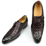 Moodsad luksuslikud krokodillimustriga formaalsed nahast kingad Meeste munkrihmaga Oxford kingad Meeste Itaalia stiilis mokassiinid Sapato Social Masculino Zapatilla 44 kohv