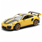 1/32 Porsche 911 GT2 RS Carrera M&auml;nguauto Mudel Die-cast Metallist V&otilde;idus&otilde;idu Miniatuur T&otilde;mmatav Heli & Valgus Kollektsioon Kingitus Poistele kollane
