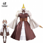 Anime Sousou No Frieren Linie Cosplay Kost&uuml;&uuml;m Naistele Pruun Lolita Vintage Renessanss Kleit Halloweeni &Uuml;likond Sarvedega XL