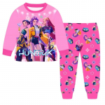 2 tk Filmi K-pops Deemonik&uuml;tid Kawaii Pidžaamakomplekt T&uuml;druk Cosplay &Ouml;&ouml;riided Anime Pikkade varrukatega topid+P&uuml;ksid F&auml;nnidele Halloweeni kingitus 130cm