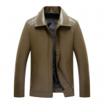 Meeste Slim Fit Jakk Kunstnahast Rev&auml;&auml;riga Pommjakk Vanaaegne Lukuga Mantel Tuulekindel Biker Mootorrattajakk Taskutega Kevadeks S&uuml;giseks M