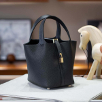 Picotin18 Poolk&auml;epidemega &Uuml;lemise Kihi Veisenahast T&otilde;mblukuga K&auml;ekott Saja Stiiliga Klassikaline Naiste Kott K&auml;ekott 18cm must