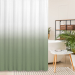 Ombre Bež Salvei Du&scaron;ikardin, Lubjaroheline Tekstuurkangas Gradient Vannitoa Dekoor Veekindel Vannitoakardinate Komplekt Konksudega W90xH180cm