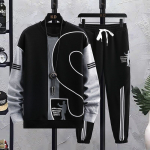 Dressikomplekt Pulloverid Meeste Uued Komplektid Noorte Vabaaja Jooksmine Populaarne Pikkade Varrukatega Spordir&otilde;ivad Paari Lapit&ouml;&ouml; Spordikost&uuml;&uuml;mid 4XL must